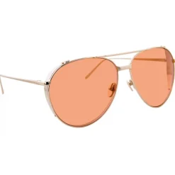 Linda Farrow - 425 C16 Aviator Sunglasses - Light Gold - Linda Farrow Eyewear - Avvenice