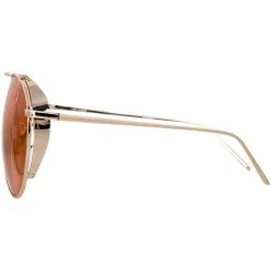 Linda Farrow - 425 C16 Aviator Sunglasses - Light Gold - Linda Farrow Eyewear - Avvenice