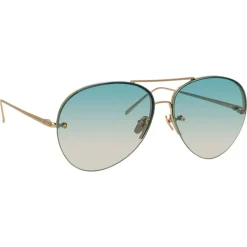 Linda Farrow - 574 C10 Aviator Sunglasses - Yellow Gold - Linda Farrow Eyewear - Avvenice