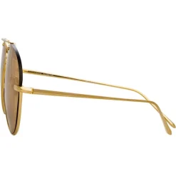 Linda Farrow - 859 C1 Aviator Sunglasses - Yellow Gold - Linda Farrow Eyewear - Avvenice