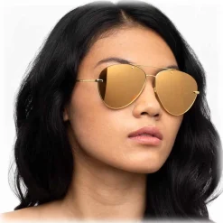 Linda Farrow - 859 C1 Aviator Sunglasses - Yellow Gold - Linda Farrow Eyewear - Avvenice