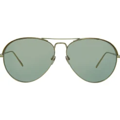Linda Farrow - 594 C6 Aviator Sunglasses - White Gold - Linda Farrow Eyewear - Avvenice