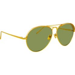 Linda Farrow - 594 C5 Aviator Sunglasses - Yellow Gold - Linda Farrow Eyewear - Avvenice