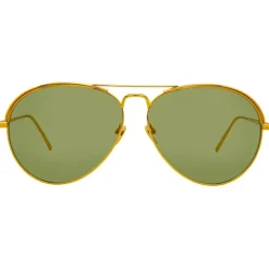 Linda Farrow - 594 C5 Aviator Sunglasses - Yellow Gold - Linda Farrow Eyewear - Avvenice