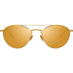 Linda Farrow - 876 C1 Aviator Sunglasses - Yellow Gold - Linda Farrow Eyewear - Avvenice