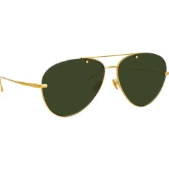 Linda Farrow - 859 C4 Aviator Sunglasses - Yellow Gold - Linda Farrow Eyewear - Avvenice