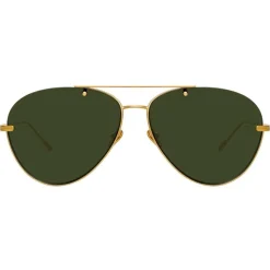 Linda Farrow - 859 C4 Aviator Sunglasses - Yellow Gold - Linda Farrow Eyewear - Avvenice