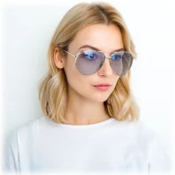 Linda Farrow - 425 C14 Aviator Sunglasses - White Gold - Linda Farrow Eyewear - Avvenice