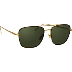 Linda Farrow - 559 C4 Aviator Sunglasses - Yellow Gold and Tortoiseshell - Linda Farrow Eyewear - Avvenice