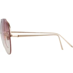 Linda Farrow - 574 C11 Aviator Sunglasses - Light Gold - Linda Farrow Eyewear - Avvenice