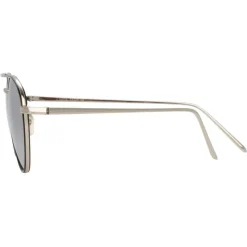Linda Farrow - 739 C2 Aviator Sunglasses - White Gold & Black - Linda Farrow Eyewear - Avvenice