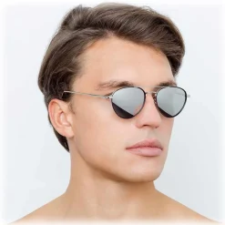 Linda Farrow - 739 C2 Aviator Sunglasses - White Gold & Black - Linda Farrow Eyewear - Avvenice