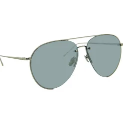 Linda Farrow - 624 C2 Aviator Sunglasses - White Gold - Linda Farrow Eyewear - Avvenice