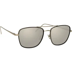 Linda Farrow - 559 C2 Aviator Sunglasses - White Gold & Black - Linda Farrow Eyewear - Avvenice