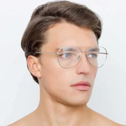 Linda Farrow - 751 C2 Aviator Optical Frames - White Gold - Linda Farrow Eyewear - Avvenice