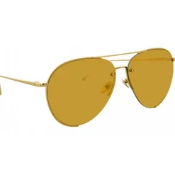 Linda Farrow - 624 C1 Aviator Sunglasses - Yellow Gold - Linda Farrow Eyewear - Avvenice