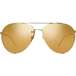Linda Farrow - 624 C1 Aviator Sunglasses - Yellow Gold - Linda Farrow Eyewear - Avvenice