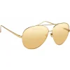 Linda Farrow - 398 C5 Aviator Sunglasses - Matt Yellow Gold - Linda Farrow Eyewear - Kendall Jenner - Alessandra Ambrosio - Avvenice
