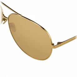 Linda Farrow - 398 C5 Aviator Sunglasses - Matt Yellow Gold - Linda Farrow Eyewear - Kendall Jenner - Alessandra Ambrosio - Avvenice