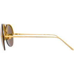 Linda Farrow - 574 C1 Aviator Sunglasses - Gold - Linda Farrow Eyewear - Avvenice