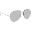 Linda Farrow - 574 C2 Aviator Sunglasses - White Gold - Linda Farrow Eyewear - Avvenice