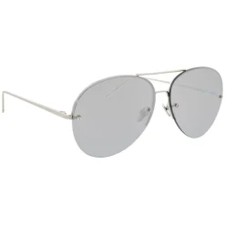 Linda Farrow - 574 C2 Aviator Sunglasses - White Gold - Linda Farrow Eyewear - Avvenice