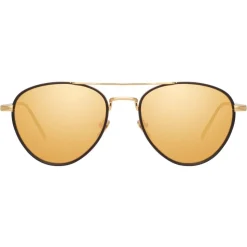 Linda Farrow - 739 C1 Aviator Sunglasses - Yellow Gold & Black - Linda Farrow Eyewear - Avvenice