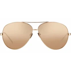 Linda Farrow - 398 C7 Aviator Sunglasses - Rose Gold - Linda Farrow Eyewear - Hailey Baldwin - Alessandra Ambrosio - Official - Avvenice