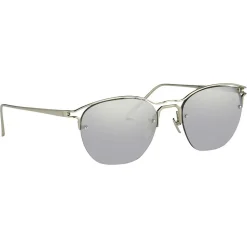 Linda Farrow - 538 C2 Browline Sunglasses - White Gold - Linda Farrow Eyewear - Avvenice