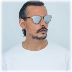 Linda Farrow - 421 C6 Browline Sunglasses - White Gold - Linda Farrow Eyewear - Karlie Kloss - Alessandra Ambrosio - Official - Avvenice