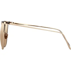Linda Farrow - 509 C3 Browline Sunglasses - Rose Gold - Linda Farrow Eyewear - Gigi Hagid - Elle Macpherson - Official - Avvenice