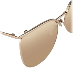 Linda Farrow - 509 C3 Browline Sunglasses - Rose Gold - Linda Farrow Eyewear - Gigi Hagid - Elle Macpherson - Official - Avvenice