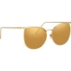 Linda Farrow - 509 C1 Browline Sunglasses - Yellow Gold - Linda Farrow Eyewear - Gigi Hagid - Elle Macpherson - Official - Avvenice