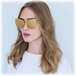 Linda Farrow - 509 C1 Browline Sunglasses - Yellow Gold - Linda Farrow Eyewear - Gigi Hagid - Elle Macpherson - Official - Avvenice