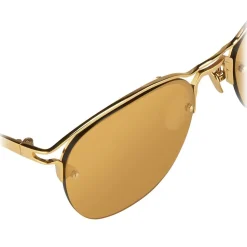 Linda Farrow - 538 C1 Browline Sunglasses - Yellow Gold - Linda Farrow Eyewear - Avvenice