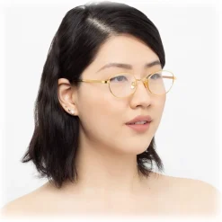 Linda Farrow - 796 C1 Cat Eye Optical Frames - Yellow Gold - Linda Farrow Eyewear - Avvenice