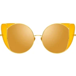 Linda Farrow - 854 C4 Cat Eye Sunglasses - Yellow Gold - Linda Farrow Eyewear - Avvenice