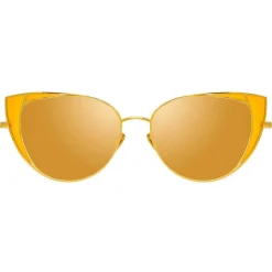 Linda Farrow - 855 C4 Cat Eye Sunglasses - Yellow Gold - Linda Farrow Eyewear - Avvenice