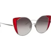 Linda Farrow - 854 C5 Cat Eye Sunglasses - White Gold and Crimson - Linda Farrow Eyewear - Avvenice