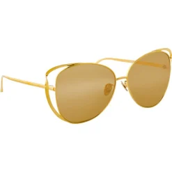 Linda Farrow - 661 C1 Cat Eye Sunglasses - Yellow Gold - Linda Farrow Eyewear - Avvenice