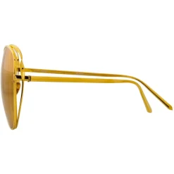 Linda Farrow - 661 C1 Cat Eye Sunglasses - Yellow Gold - Linda Farrow Eyewear - Avvenice
