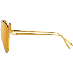 Linda Farrow - 668 C1 Cat Eye Sunglasses - Yellow Gold - Linda Farrow Eyewear - Avvenice