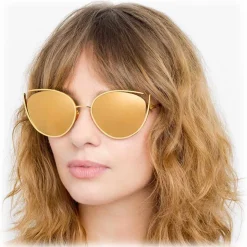 Linda Farrow - 668 C1 Cat Eye Sunglasses - Yellow Gold - Linda Farrow Eyewear - Avvenice
