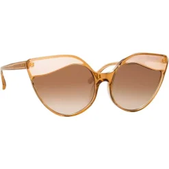 Linda Farrow - 871 C2 Cat Eye Sunglasses - Tobacco Peach - Linda Farrow Eyewear - Avvenice