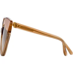Linda Farrow - 871 C2 Cat Eye Sunglasses - Tobacco Peach - Linda Farrow Eyewear - Avvenice