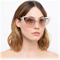 Linda Farrow - 736 C6 Cat Eye Sunglasses - Milky Pink - Linda Farrow Eyewear - Avvenice