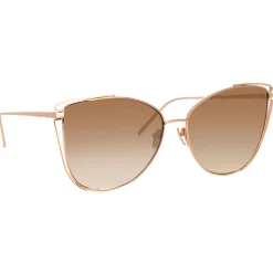 Linda Farrow - 809 C5 Cat Eye Sunglasses - Rose Gold - Linda Farrow Eyewear - Avvenice