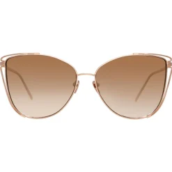 Linda Farrow - 809 C5 Cat Eye Sunglasses - Rose Gold - Linda Farrow Eyewear - Avvenice