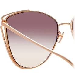 Linda Farrow - 809 C5 Cat Eye Sunglasses - Rose Gold - Linda Farrow Eyewear - Avvenice