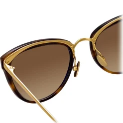 Linda Farrow - 683 C3 Cat Eye Sunglasses - Tortoiseshell - Linda Farrow Eyewear - Avvenice